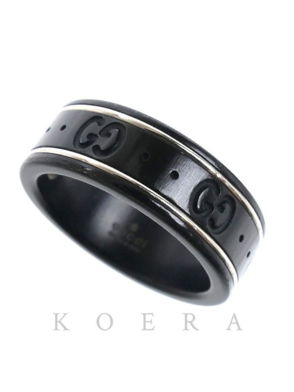 Gucci 18k White Gold Synthetic Corundum Icon Ring
